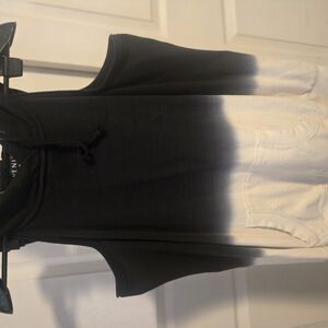 VENUS Black and Cream Ombre Hoodie